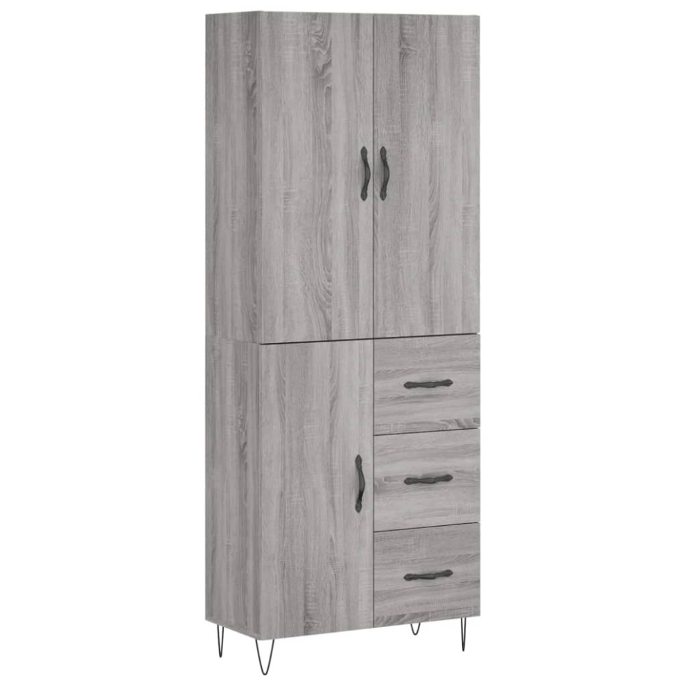 (grey sonoma, 1 door 3 drawers) vidaXL Highboard Sideboard Storage Cabinet Home Side Cabinet Engineered Wood