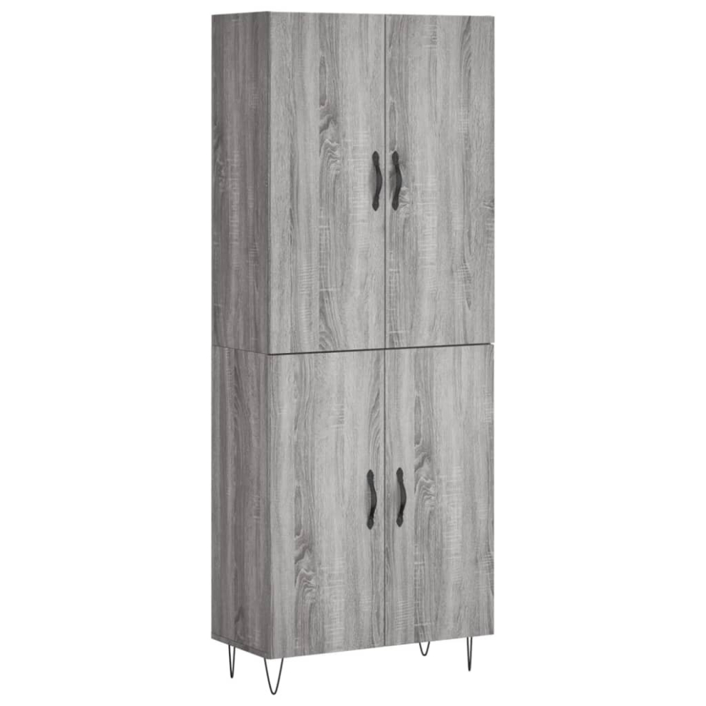 (grey sonoma, 2 doors) vidaXL Highboard Sideboard Storage Cabinet Home Side Cabinet Engineered Wood