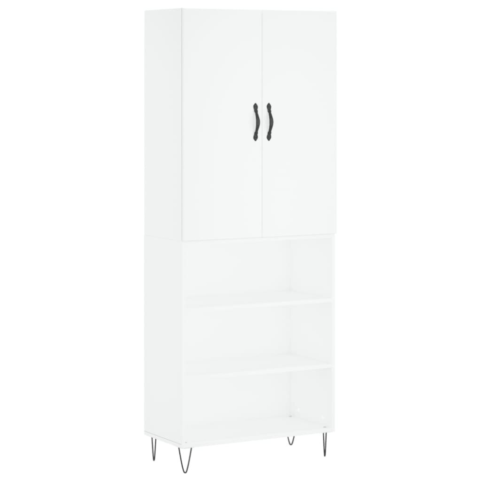 (white, 3 shelves) vidaXL Highboard Sideboard Storage Cabinet Home Side Cabinet Engineered Wood