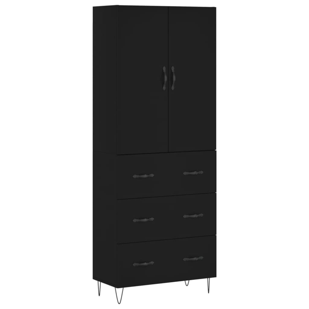 (black, 3 drawers) vidaXL Highboard Sideboard Storage Cabinet Home Side Cabinet Engineered Wood