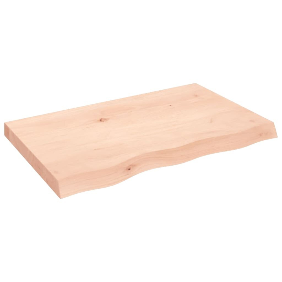 Vidaxl (Natural, 80 X 50 X 6 Cm) Table Top Wooden Desk Top Dining Table Top Untreated Solid Wood Oak