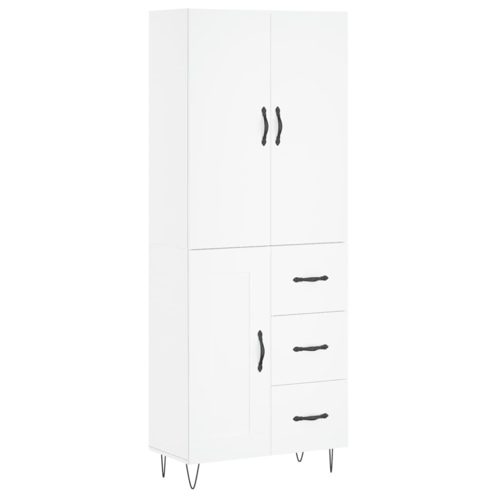 (white, 1 wood door 3 drawers) vidaXL Highboard Sideboard Storage Cabinet Home Side Cabinet Engineered Wood