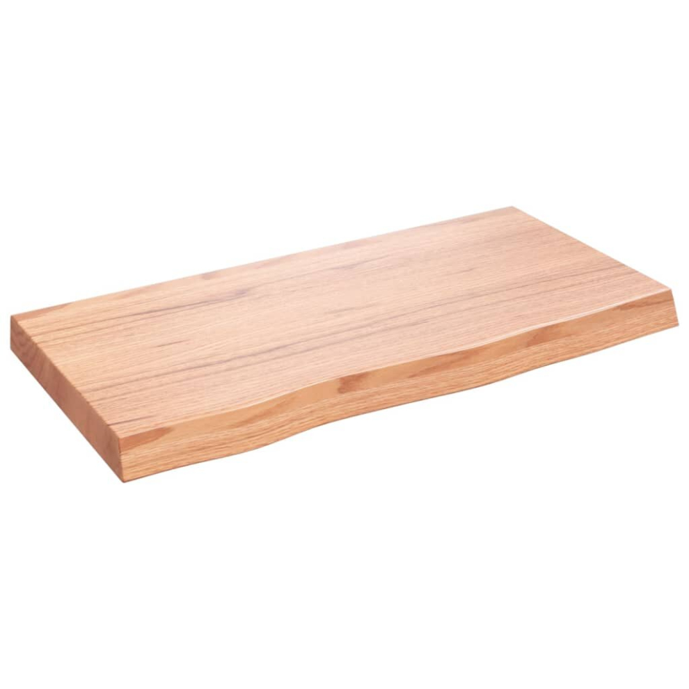 Vidaxl (Light Brown, 80 X 40 X 6 Cm) Table Top Wooden Desk Top Dining Table Top Untreated Solid Wood Oak
