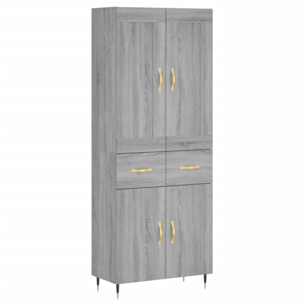 (grey sonoma, 2 doors 2 drawers) vidaXL Highboard Sideboard Storage Cabinet Home Side Cabinet Engineered Wood