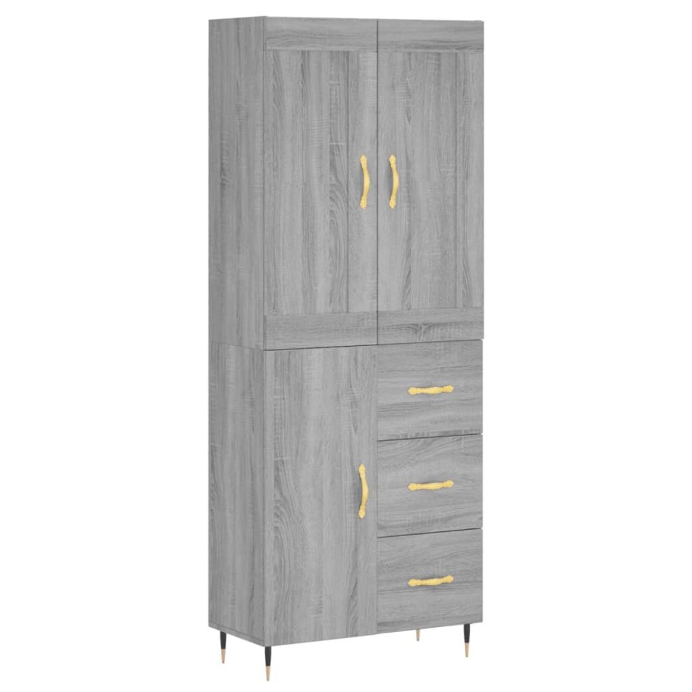 (grey sonoma, 1 door 3 drawers) vidaXL Highboard Sideboard Storage Cabinet Home Side Cabinet Engineered Wood