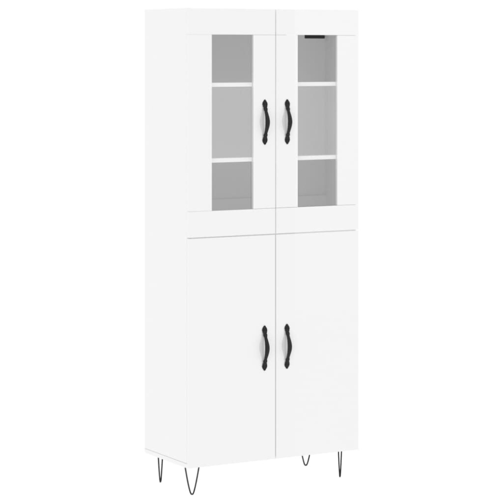 (high gloss white, 2 doors) vidaXL Highboard Sideboard Storage Cabinet Home Side Cabinet Engineered Wood