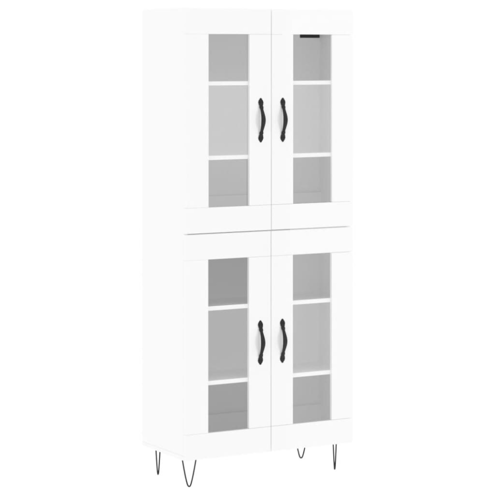 (high gloss white, 2 glass doors) vidaXL Highboard Sideboard Storage Cabinet Home Side Cabinet Engineered Wood