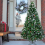 6FT 920 Branches Flocking Spray White Christmas Tree Plus Pine Cone Xmas Tree 16