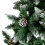 6FT 920 Branches Flocking Spray White Christmas Tree Plus Pine Cone Xmas Tree 6