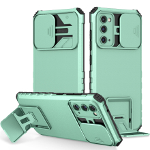 (Samsung Galaxy S20 Fe, Mint) Samsung Galaxy S22 S21 S20 Note20 Ultra Fe Plus Case, Rugged Dual Layer Stand Case With Sliding Camera Cover