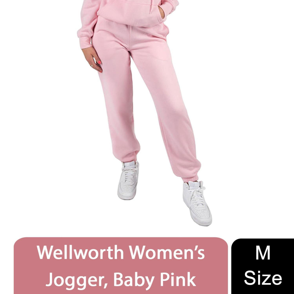 (Pink - Jogger, Medium) Wellworth Women's Loungewear hoodie & jogger