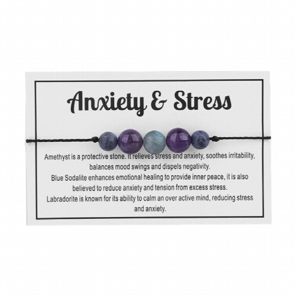 Gemstone Healing Chakra Bracelet Anxiety Crystal Natural Stone Men Ladies Stress Relief Reiki Yoga Diffuser Bracelet F3md Multicoloured