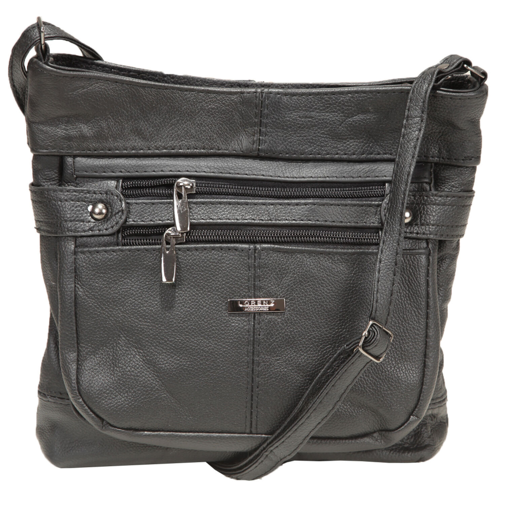 Real Leather Ladies/Girls Black Handbag Cross Body Shoulder Bag
