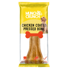 Munch & Crunch Chicken Coated Pressed Bone Keeps Teeth Clean & Strong