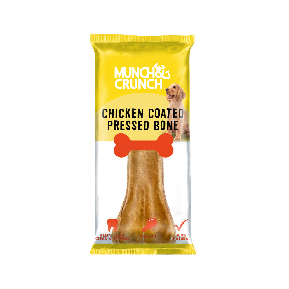 Munch & Crunch Chicken Coated Pressed Bone Keeps Teeth Clean & Strong