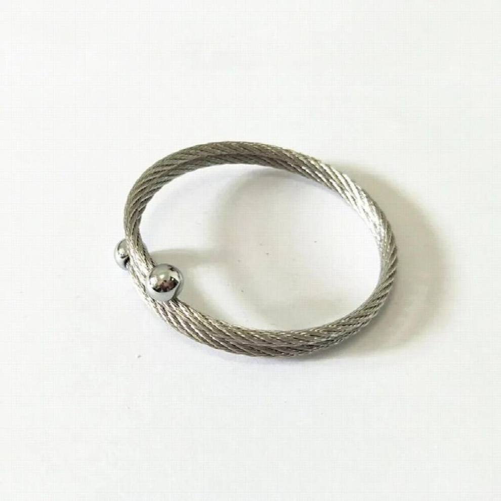 Hot Women Open Cable Bracelets SilverStainless Steel Adjustable Round Ball Twisted Cable Wire Bangles Bracelets-image-OPC-PCWBRQM-NEW