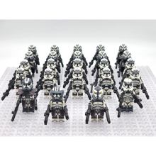(24pcs Minifigures Set) Star Wars 104th Phase 2 Wolfpack Commander Wolffe Clone Troopers 24pcs Minifigures Set