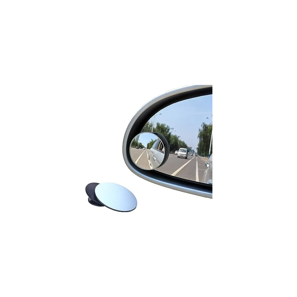 BEEWAY Blind Spot Mirrors Round Frameless 360Â° Rotate Sway Adjustable HD Glass Convex Mirror Maximize View Universal Car SUV Traffic Safety Pack 2