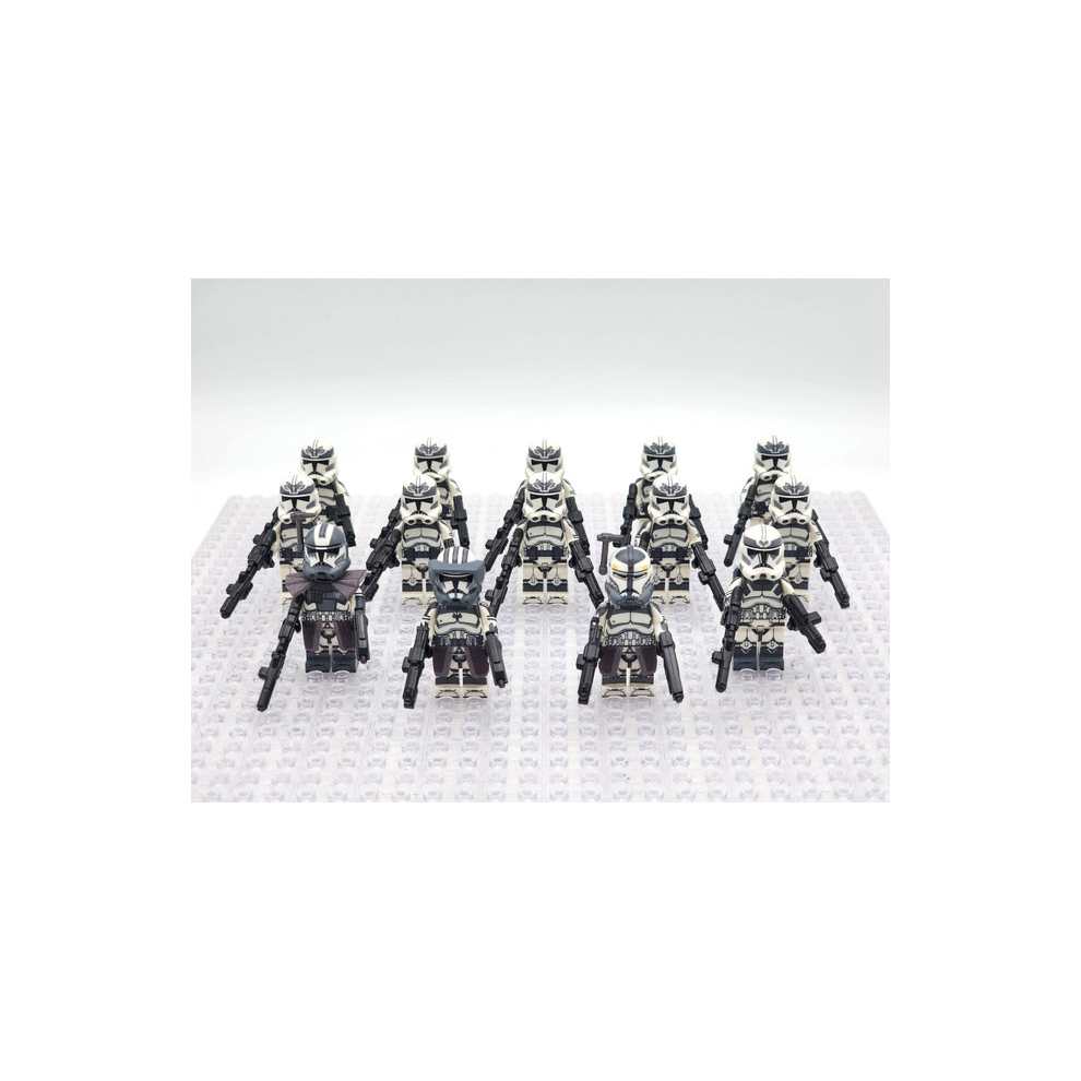 Sunvivid (12Pcs Minifigures Set) Star Wars 104Th Phase 2 Wolfpack Commander Wolffe Clone Troopers 24Pcs Minifigures Set