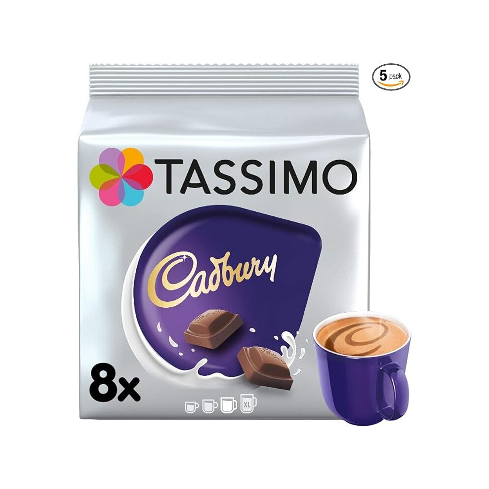 Tassimo Cadbury Hot Chocolate Pods x8 (Pack Of 5, Total 40 Drinks)