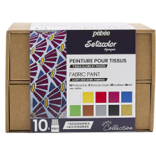 Pebeo Setacolor Opaque Collection Set 10x 45ml Peintures pour Tissus Textiles 758481