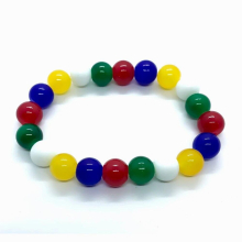 multicolored glass beads DIY bracelet OES Order of the Eastern Star society jewelry