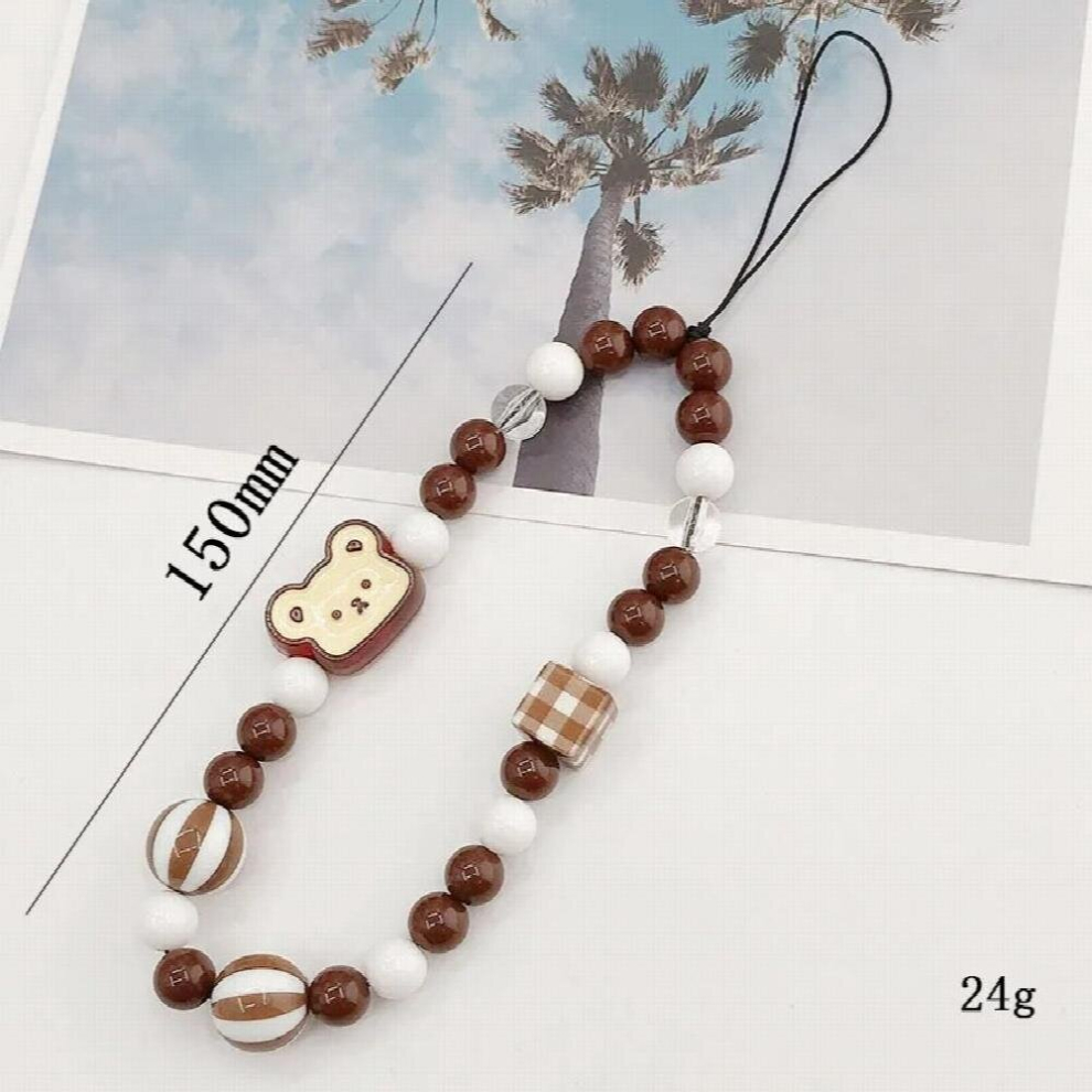 Mobile Phone Sling Hanging Rope Little Bear Dish Bead String Womens Mobile Phone Chain Accessories Multicoloured 885670020332