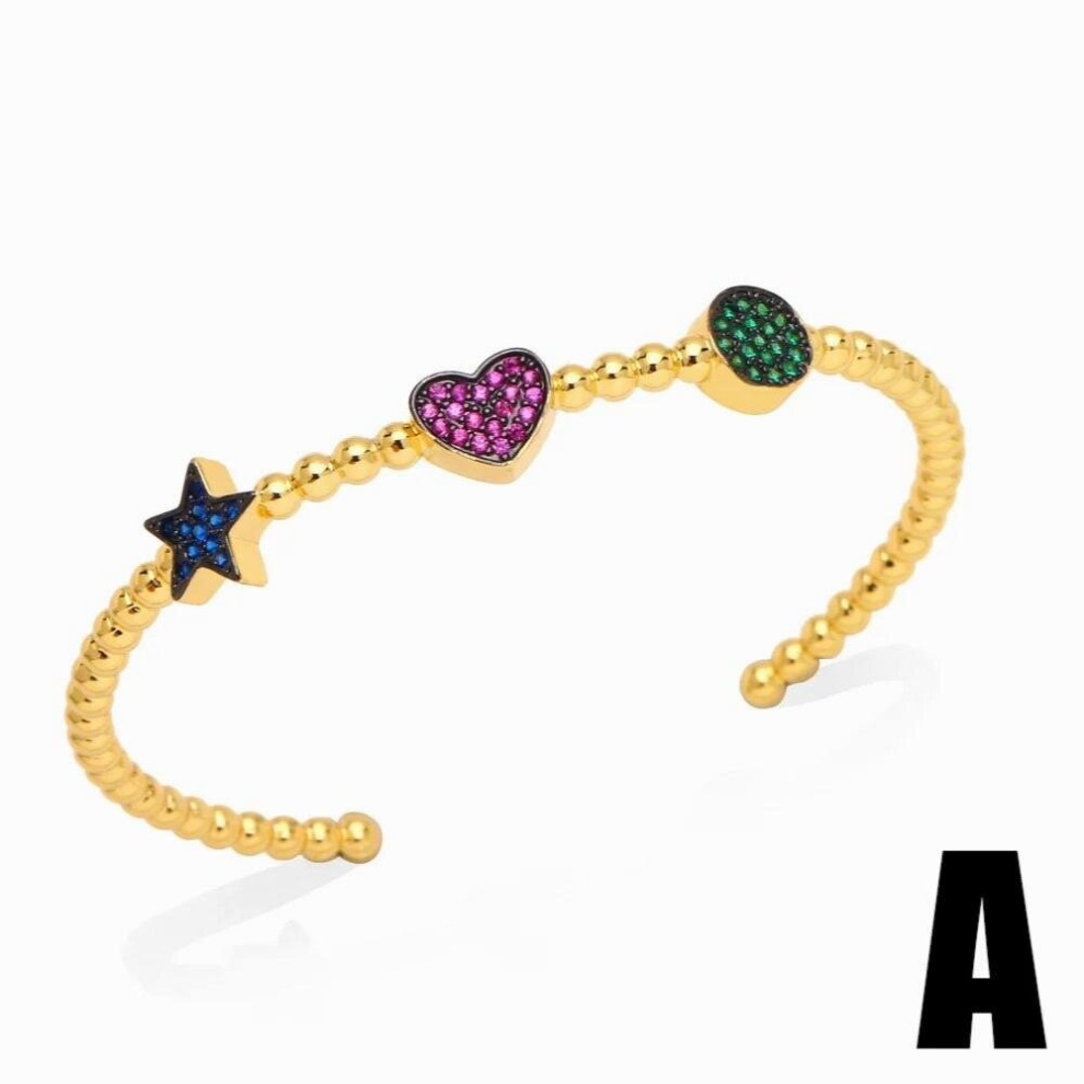 Women Girls Creative Personality DevilS Eye Bracelet Copper Inlaid Zirconia Cuff Bangle Charm Jewelry-image-OPC-PCWCSBK-NEW