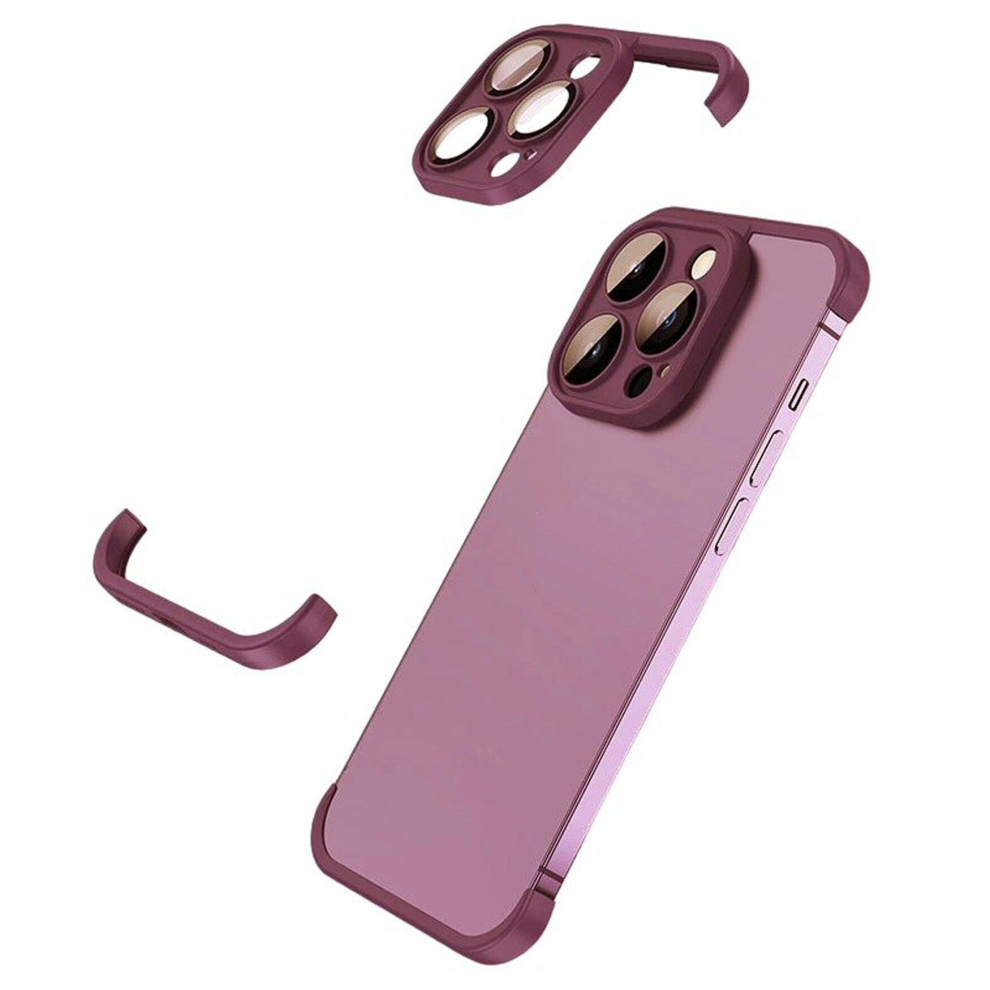 Corner Pad Protection Compatible With Iphone 15 Pro In Burgundy Red 7865576847304