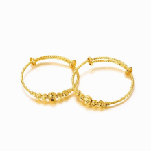 2Pcs/Lot Baby Bangles Arab Beads Bangle for Baby Kids Children Dubai African Middle Eastern Jewelry Gift MY379