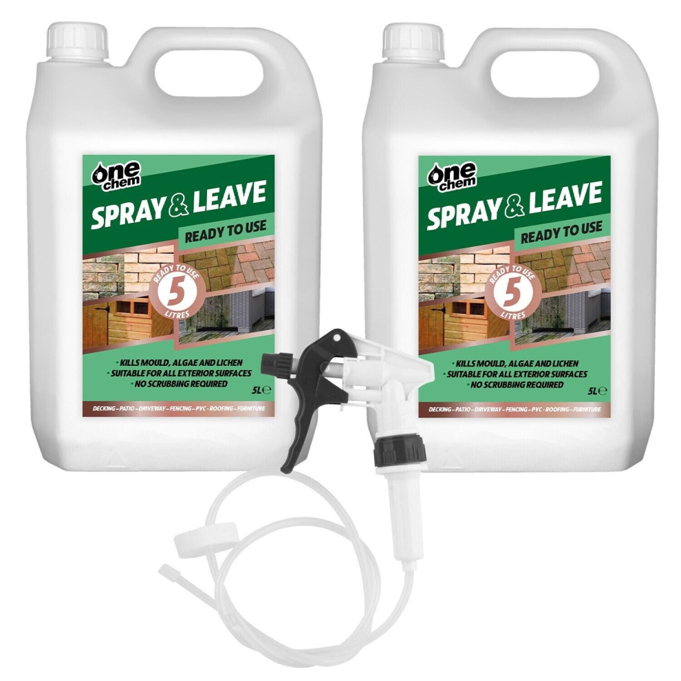 One Chem Spray and Leave Ready to Use 2 x 5 Litre Long Hose Trigger