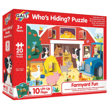 Farmyard Fun Who's Hiding? Puzzle - 20-Piece Jigsaw with 10 Lift-Up Flaps, Ages 2+, 40 55 cm (Code 1005536)