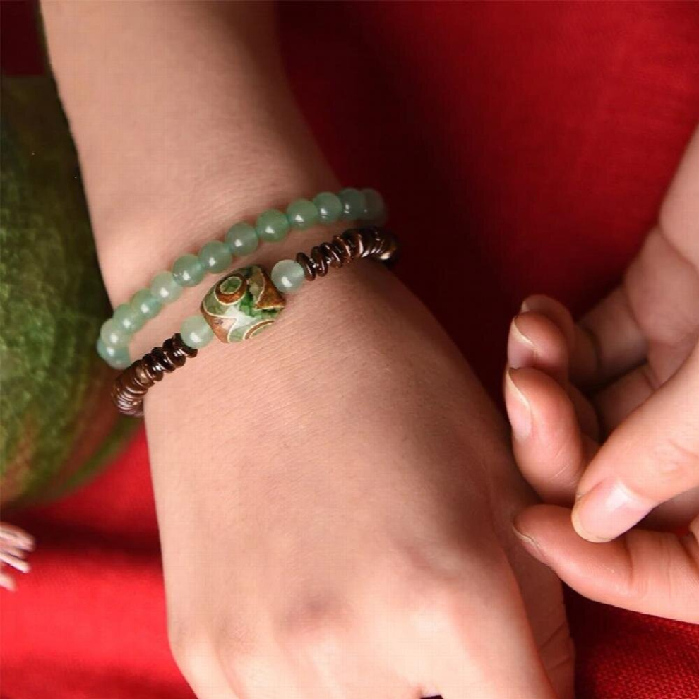 Dongling Stone Beads Bangles & Bracelets Jewelry Ethnic Elastic DZI Bead Bracelet for Women Gift-image-OPC-PCWCXHM-NEW