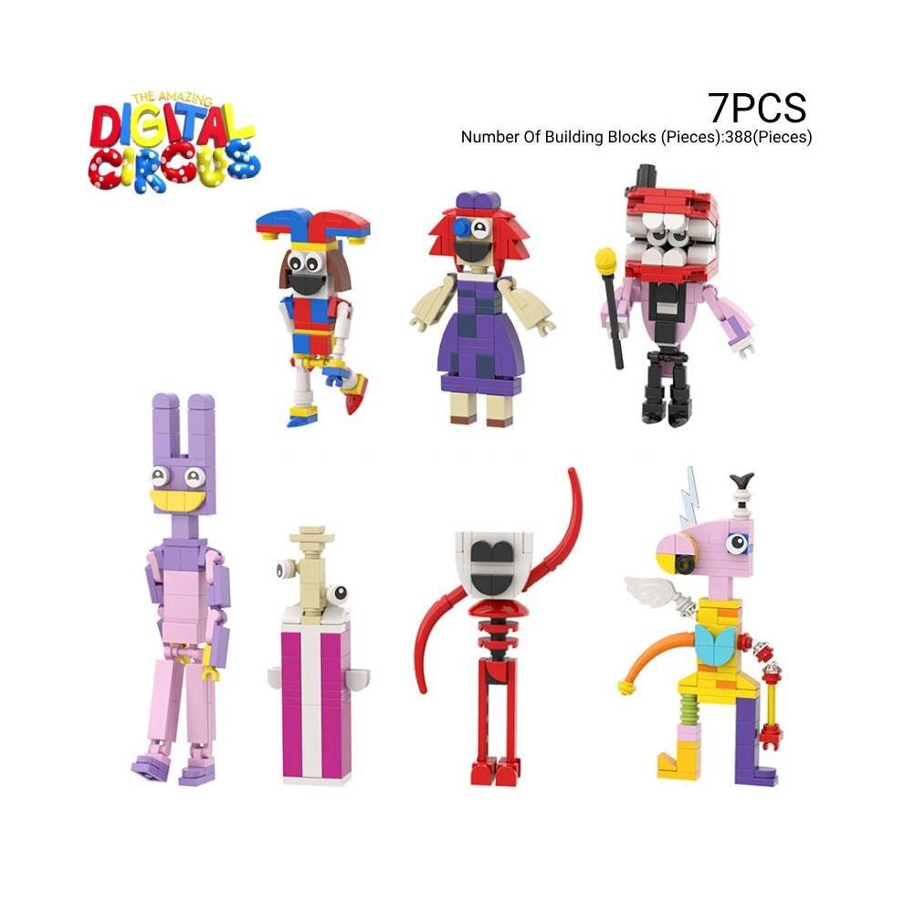 7pcs The Amazing Digital Circus Building Block Figure Model Kid Educational  Toy