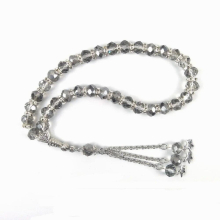 Silver plated crystal 33 Prayer Beads Islamic Muslim Tasbih Allah Mohammed For Men&Women