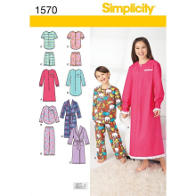 Simplicity 1570 Wykroje do szycia pizam dzieciecych Rozmiary 7-14