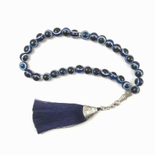 Tesbih Store 10mm plastic evil eye with tassel Prayer Beads Tasbih Misbaha Islamic for wedding