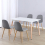 Charles Jacobs (White Table & Grey Fabric Chairs) Charles Jacobs Rectangular Dinner Table & Chair 4 Seat Scandi Set for Kitchen Dining Room 1