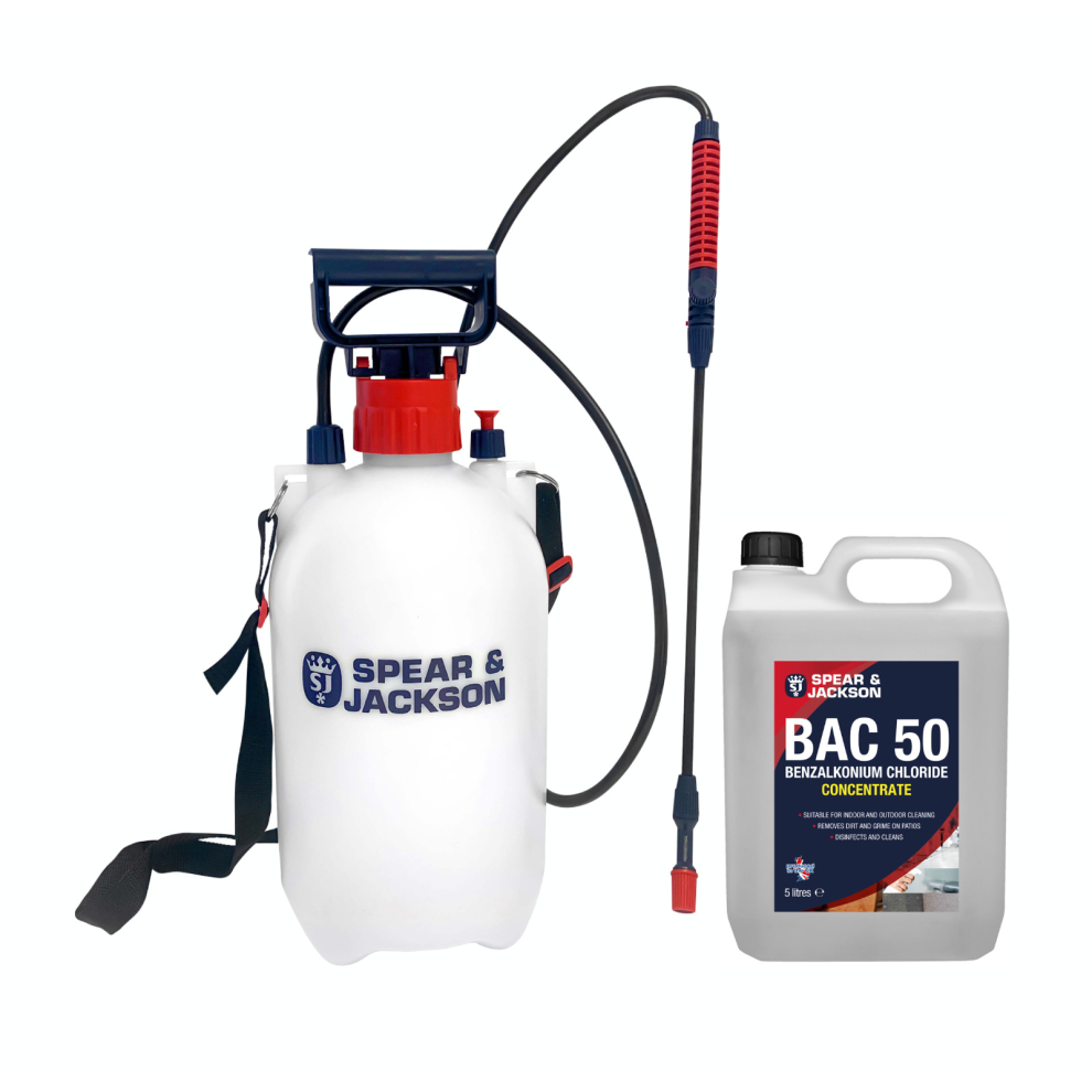 Spear & Jackson BAC 50 Benzalkonium Chloride Concentrated 5L & Sprayer