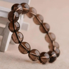12mm Natural Tea-coloured Crystal Round Beaded Bracelets For Boys and Girls BB-188