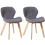 Charles Jacobs (White Table & Grey Fabric Chairs) Charles Jacobs Rectangular 4 Seat Dinner Table & Chair Scandi Set for Nordic Kitchen Dining 8