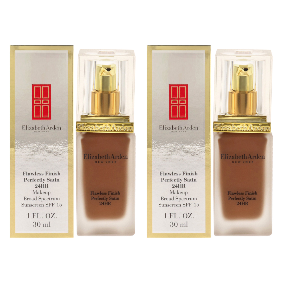 Elizabeth Arden Flawless Finish Perfectly Satin 24HR Makeup SPF 15 - 17 Cocoa - Pack of 2 for Women 1 oz Foundation