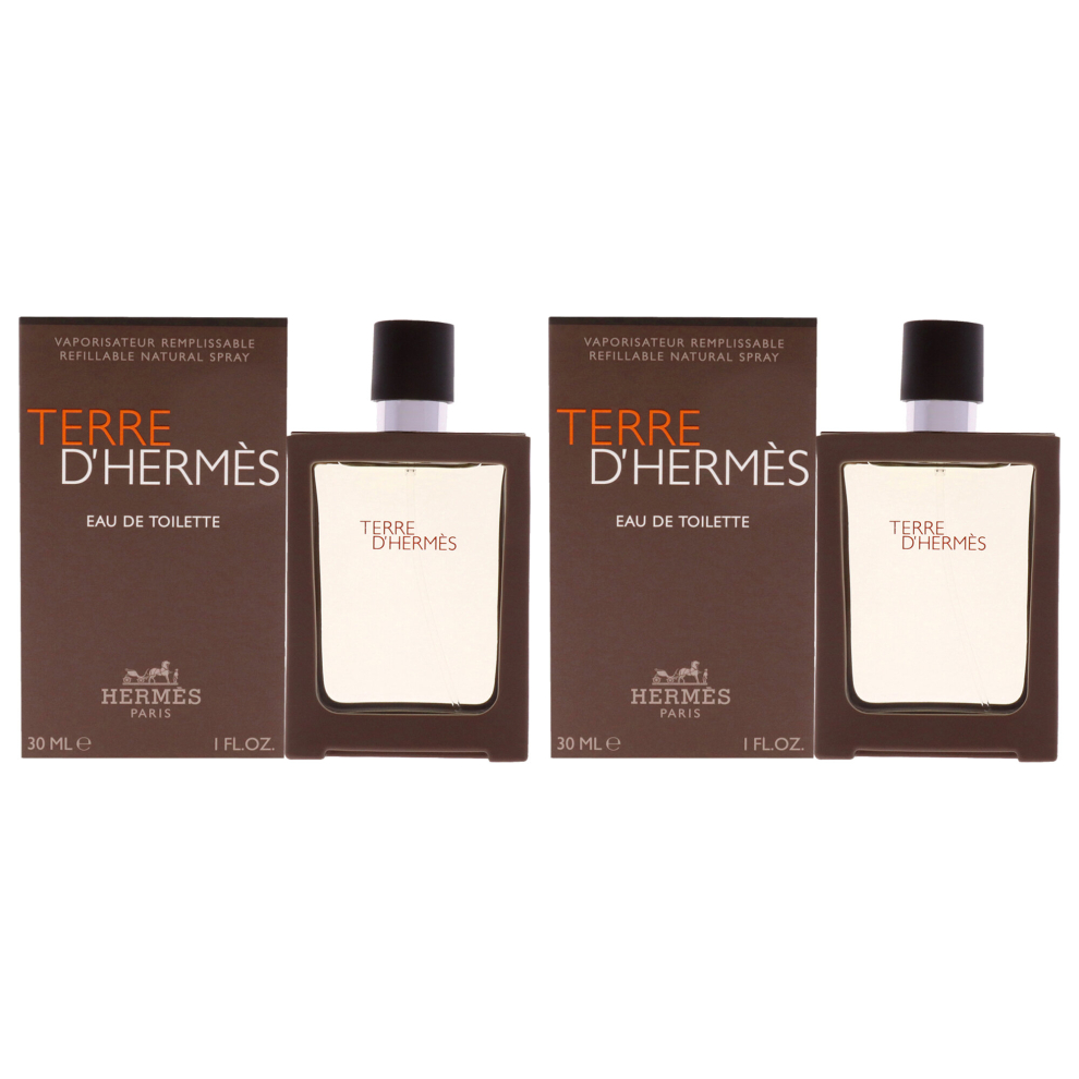 Hermes Terre Dhermes - Pack of 2 For Men 1 oz EDT Spray (Refill)