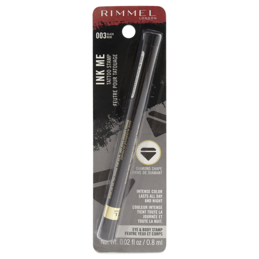 Rimmel London Ink Me Tatto Stamp Eyes and Body - 003 Black Diamond Shape for Women 0.02 oz Eyeliner