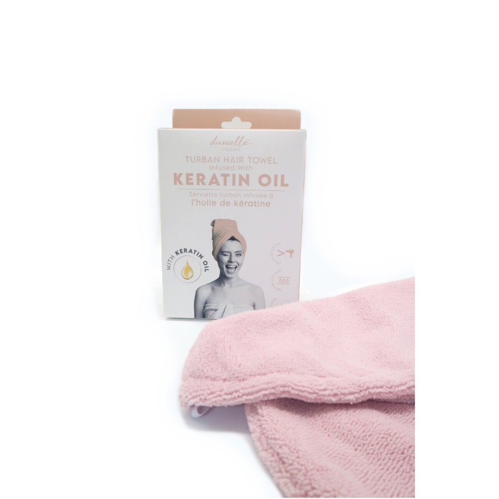 Turban Hair Towels Reusable Microfiber Infused Treatment Keratin Oil