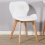 Charles Jacobs (White Table & White PU Chairs) Charles Jacobs Rectangular 4 Seat Dinner Table & Chair Scandi Set for Nordic Kitchen Dining 5