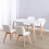 Charles Jacobs (White Table & White PU Chairs) Charles Jacobs Rectangular 4 Seat Dinner Table & Chair Scandi Set for Nordic Kitchen Dining 1