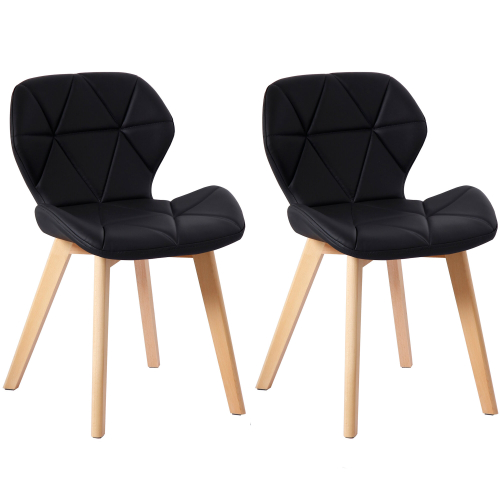 Charles Jacobs (White Table & Black PU Chairs) Charles Jacobs Rectangular 4 Seat Dinner Table & Chair Scandi Set for Nordic Kitchen Dining 2