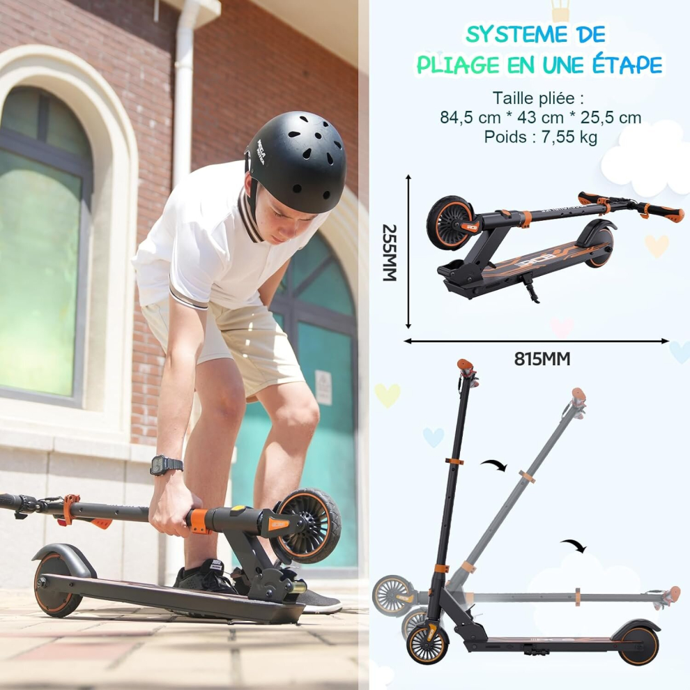 rcb-electric-scooter-for-kids--foldable-e-scooter-for-children---max-range-16-km---max-20-km-h---gift-for-children--rcb-foldable-electric-scooter-for-kids-gifts