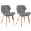 Charles Jacobs (White Table & Grey PU Chairs) Charles Jacobs Rectangular 4 Seat Dinner Table & Chair Scandi Set for Nordic Kitchen Dining 3